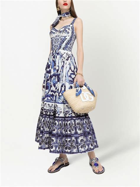 dolce gabbana print dress blue|Dolce & Gabbana look alike dresses.